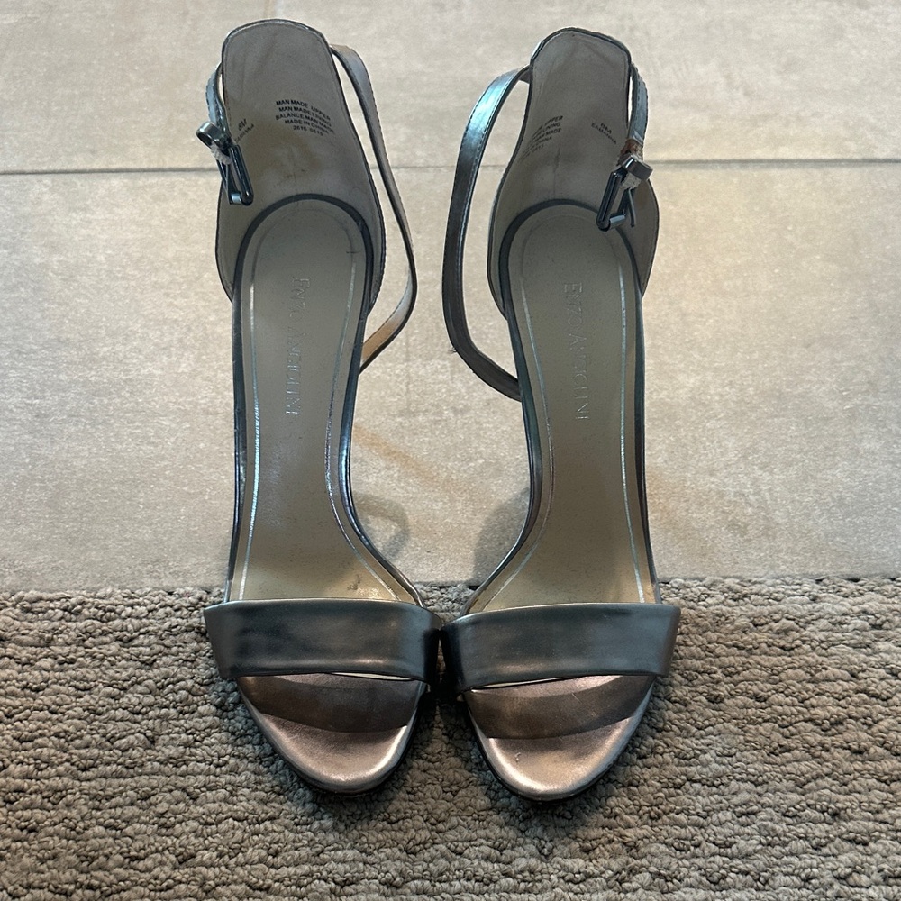 Enzo Angiolini Metallic Silver Heels